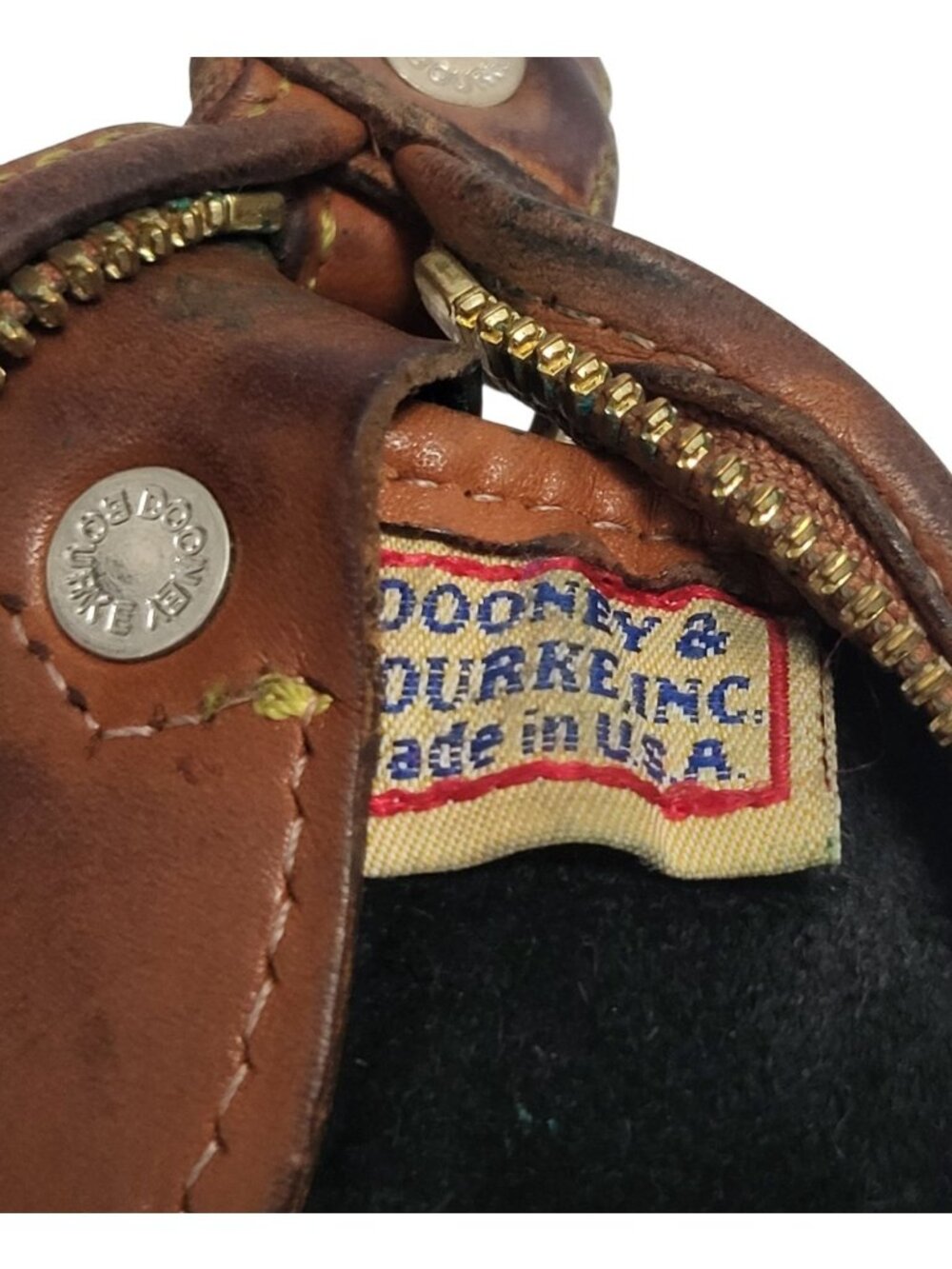 Vintage Dooney & Bourke AWL Hobo Shoulder Bag Black Pebbled Leather - Picture 15 of 17